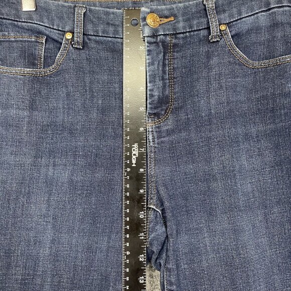 Chicos Jeans Womens 0 Small 4 Blue So Slimming Girlfriend Ankle Raw Hem Stretch - Picture 7 of 13
